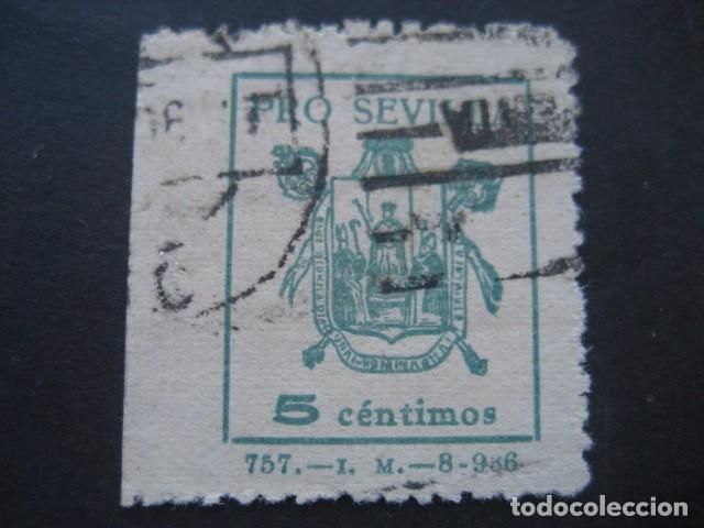 Sellos: SELLO PRO SEVILLA 5 CTS. - Foto 1