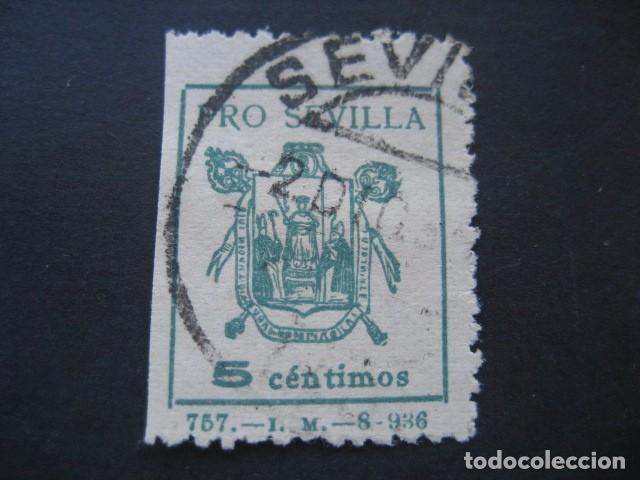 Sellos: SELLO PRO SEVILLA 5 CTS. - Foto 1