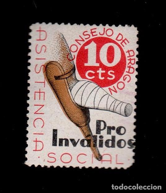 Briefmarken: CL4-7-57-3 Guerra Civil Vi&ntilde;eta del Consejo de Aragon Pro INVALIDOS Y ASISTENCIA SOCIAL G.Guillam&oacute;n n