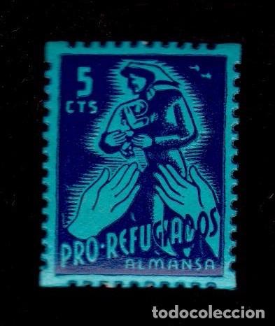 Timbres: CL4-7-58-5 Guerra Civil Vi&ntilde;eta de ALMANSA (Albacete) PRO REFUGIADOS Fesofi n&ordm; 11