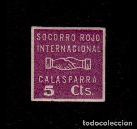 Briefmarken: CL4-8 Guerra Civil CALASPARRA SOCORRO ROJO INTERNACIONAL Fesofi n&ordm; 8 Valor 5c Color VIOLETA Sin