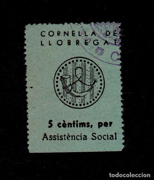 Briefmarken: CL4-9-76-2 Guerra Civil  - Vi&ntilde;eta de CORNELLA DE LLOBREGAT (Barcelona) ASSISTENCIA SOCIAL  5c.  Feso