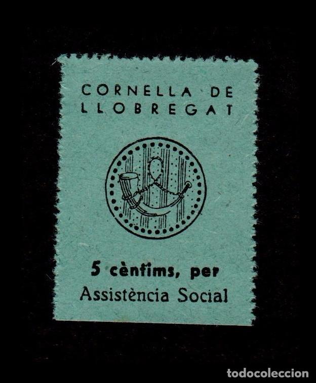 Briefmarken: CL4-9-76-3 Guerra Civil  - Vi&ntilde;eta de CORNELLA DE LLOBREGAT (Barcelona) ASSISTENCIA SOCIAL  5c.  Feso