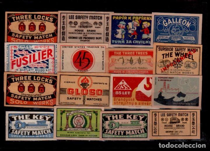 Briefmarken: E-14 Etiquetas publicidad Cajas de Cerillas conjunto de 16 antiguos ejemplares