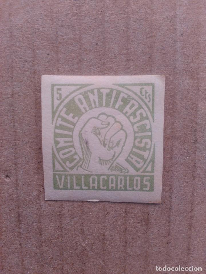 Briefmarken: VILLACARLOS. COMITE ANTIFASCISTA. 5 CTS.