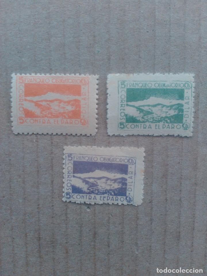 Briefmarken: DILAR. SERIE DE 3 SELLOS DE 5 CTS. CONTRA EL PARO