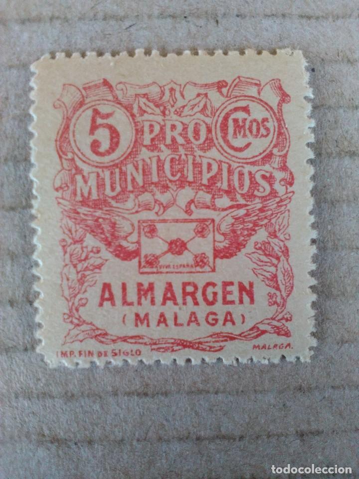 Stamps: ALMARGEN. PRO-MUNICIPIOS. 5 CTS.