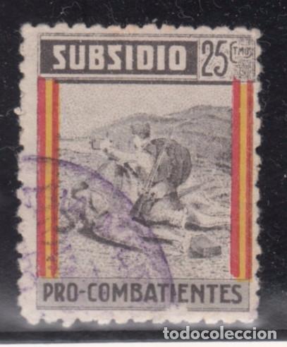 Sellos: ,,,timbre subsidio pro combatientes, 25 ctms, usada - Foto 1