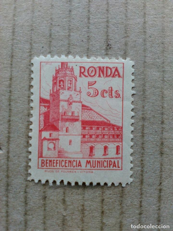 Stamps: RONDA. BENEFICENCIA MUNICIPAL. 5 CTS.