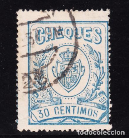 Sellos: ,,,fiscal timbre cheques, 30 cts. usada, - Foto 1