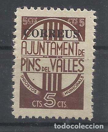 Briefmarken: ajuntament de pins del valles impostos municipals 5 cts sobrecarga correus negra nuevo(*)