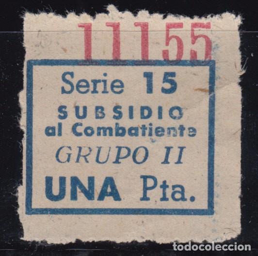 Sellos: CUP&Oacute;N SUBSIDIO AL COMBATIENTE  UNA PTS , - Foto 1