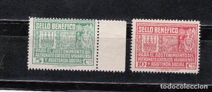 Briefmarken: PARA EL SOSTENIMIENTO DEL PATRONATO CAT&Oacute;LICO VIVARIENSE Y ASISTENCIA SOCIAL. SERIE DE 2 SELLOS