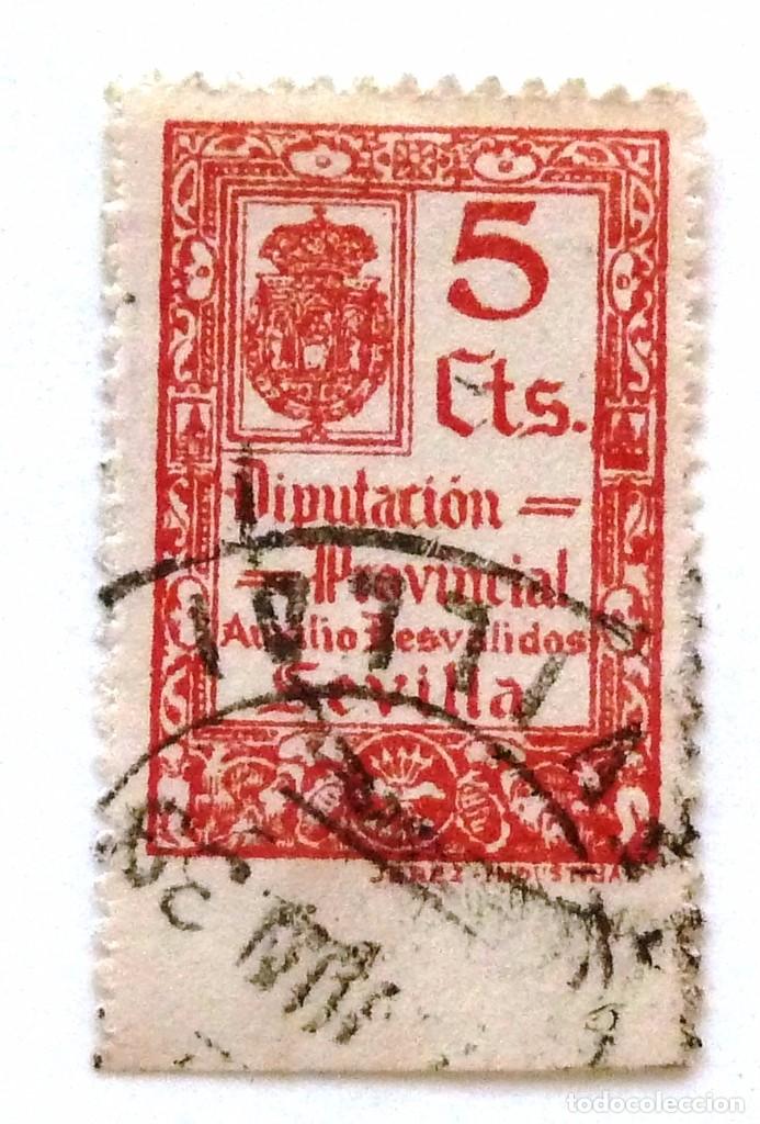 Sellos: AUXILIO DESVALIDOS SEVILLA. 5 CTS. - Foto 1