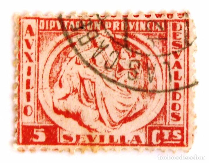 Sellos: AUXILIO DESVALIDOS SEVILLA. 5 CTS. - Foto 1