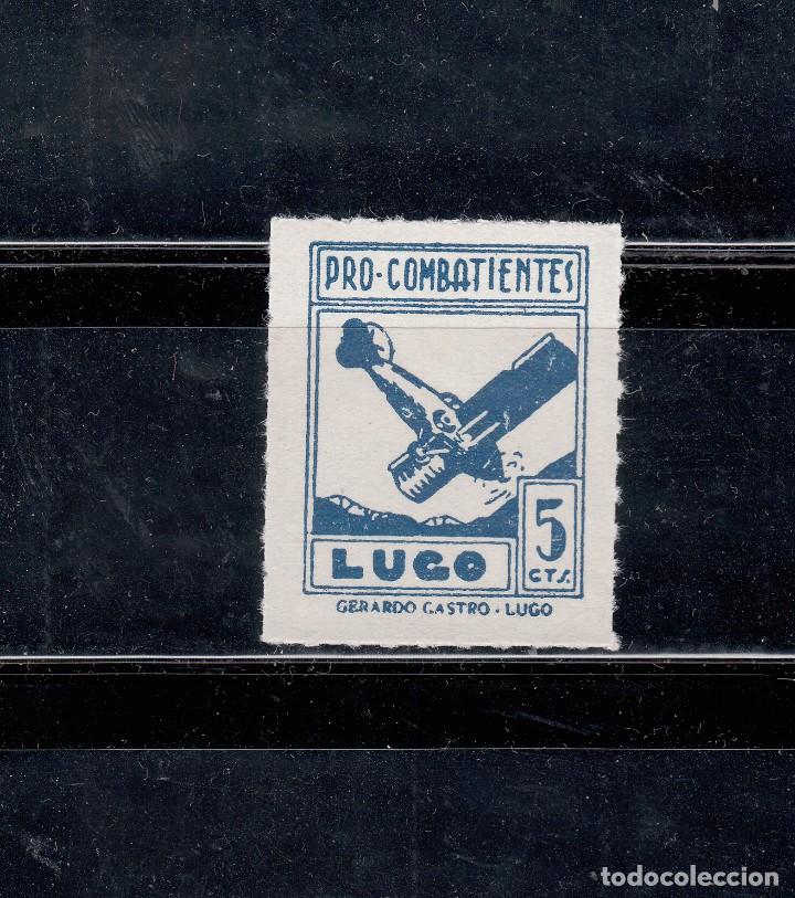 Sellos: LUGO. PRO-COMBATIENTES. 5 CTS. - Foto 1