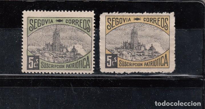 Selos: SEGOVIA. SUSCRIPCI&Oacute;N PATRI&Oacute;TICA. 2 SELLOS DE 5 CTS.