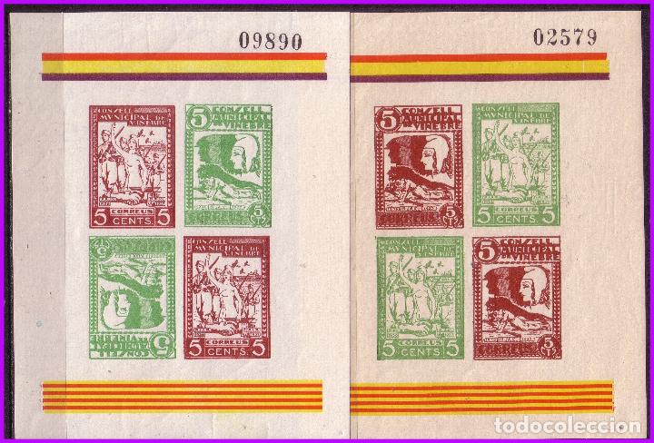 Briefmarken: Tarragona, VINEBRE, Guerra Civil, FESOFI n&ordm; 19 y 21 * *