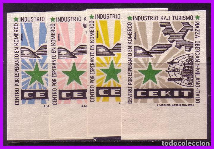 Briefmarken: ESPERANTO, Mil&aacute;n, Italia, Centro por Esp. en Comercio, Industria y Turismo (*) lujo, 4 vi&ntilde;etas