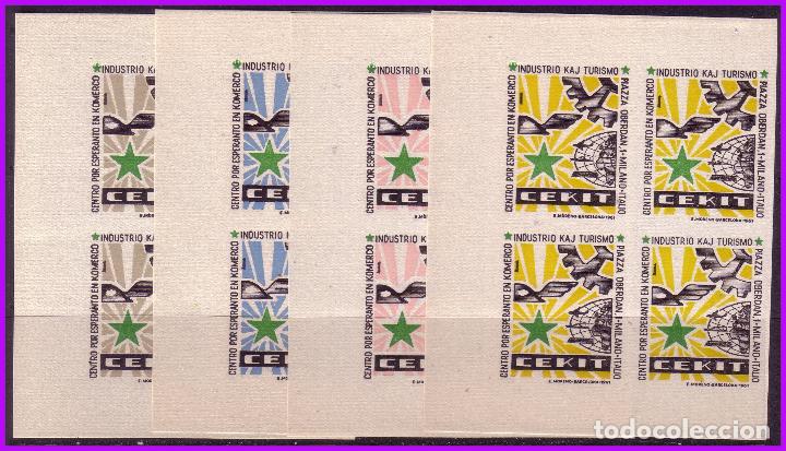 Briefmarken: ESPERANTO, Mil&aacute;n, Italia, Centro por Esp. en Comercio, Industria y Turismo (*) lujo, 4 vi&ntilde;etas B4