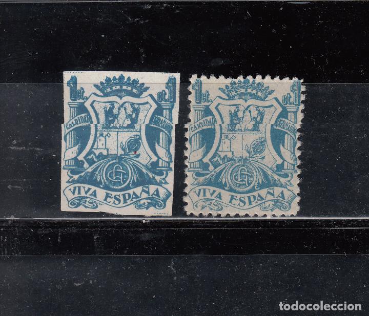 Briefmarken: CARIDAD GRANADINA. VIVA ESPA&Ntilde;A. 2 SELLOS DE 1 CT. DENTADO Y SIN DENTAR
