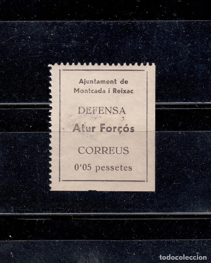 Stamps: AJUNTAMENT DE MONTCADA I REIXAC. DEFENSA. ATUR FOR&Ccedil;OS. 0,05 PTAS.