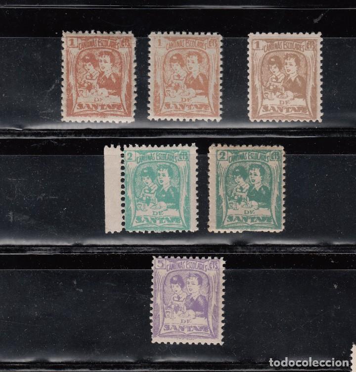 Briefmarken: SANTA FE. CANTINAS ESCOLARES. 6 SELLOS DE 1, 2 Y 5 CTS.