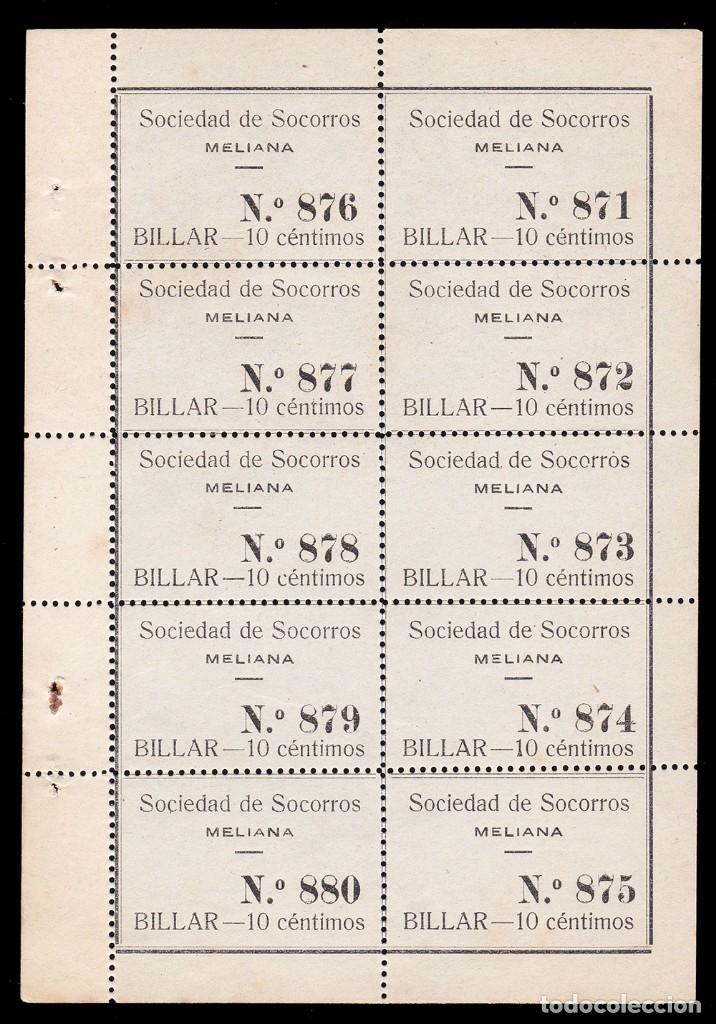 Briefmarken: *** RARA HOJA BLOQUE X 10 LOCALES REPUBLICANOS 10CTS. SOCIEDAD DE SOCORROS, MELIANA VALENCIA ***