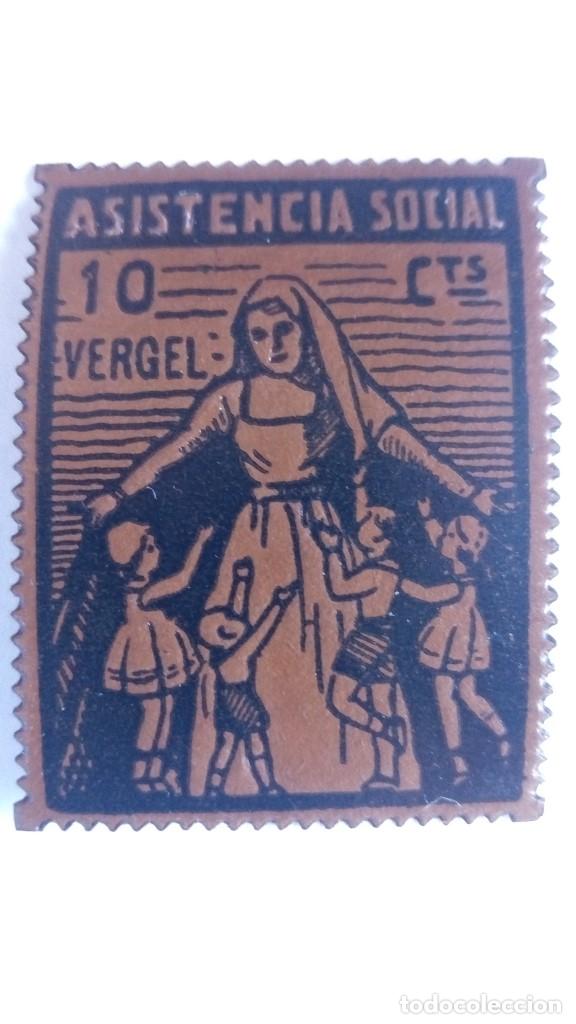 Briefmarken: SELLO 10 CTS, ASISTENCIA SOCIAL - VERGEL