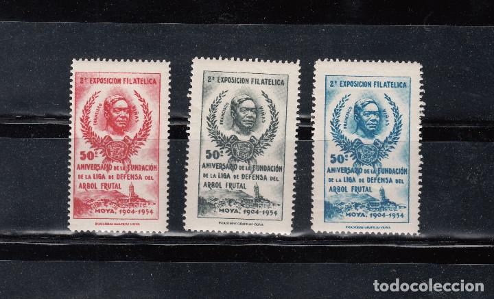 Briefmarken: MOYA. 50 ANIV. DE LA FUNDACION DE LA LIGA DE DEFENSA DEL ARBOL FRUTAL. 3 SELLOS