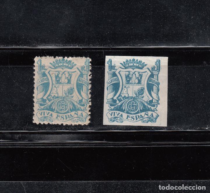 Briefmarken: CARIDAD GRANADINA. VIVA ESPA&Ntilde;A. DOS SELLOS, DENTADO Y SIN DENTAR