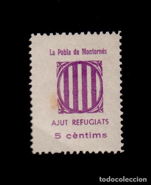 Briefmarken: CL4-18-79 Guerra Civil LA POBLA DE MONTORNES (Tarragona) Ajut Refugiats 5 cts VIOLETA  Fesofi n&ordm; 1.