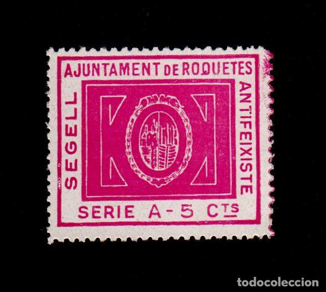 Francobolli: CL4-18-90 Guerra Civil ROQUETES (Tarragona) Segell Antifeixiste 5 cts. Fesofi n&ordm; 1