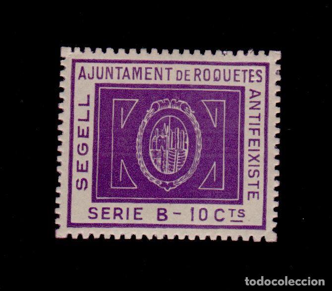 Francobolli: CL4-18-90 Guerra Civil ROQUETES (Tarragona) Segell Antifeixiste 10 cts. Fesofi n&ordm; 2