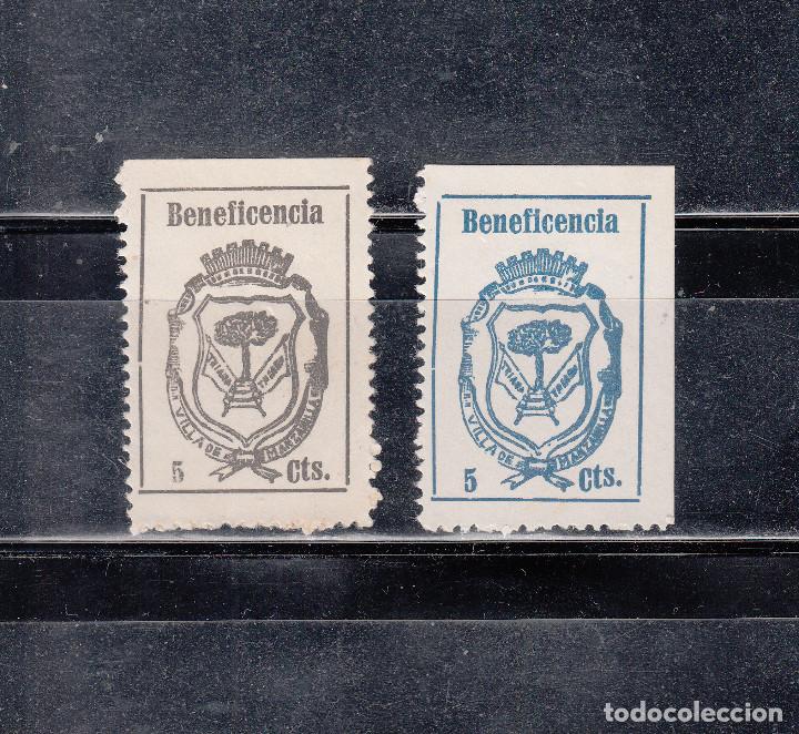 Briefmarken: MANZANILLA. BENEFICENCIA. 2 SELLOS DE 5 CTS. EN DIVERSOS COLORES.