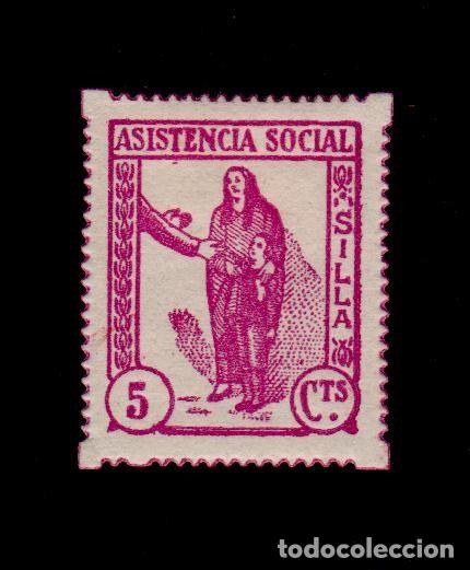 Briefmarken: CL4-19-00 Guerra Civil SILLA(Valencia). 5 cts Asistencia Social Fesofi n&ordm; 4 VARIEDAD (color en lo