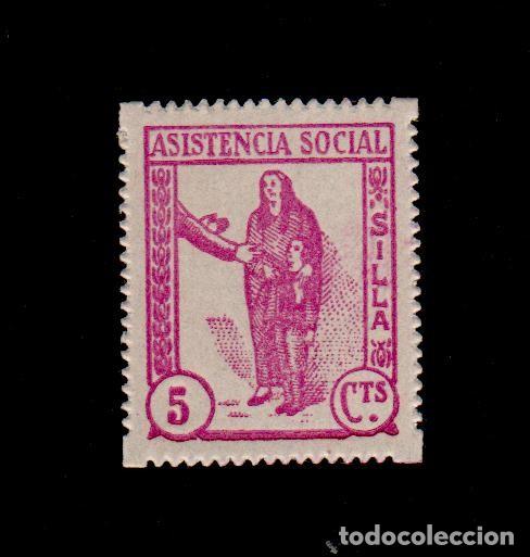 Francobolli: CL4-19-01 Guerra Civil SILLA(Valencia). 5 cts Asistencia Social Fesofi n&ordm; 4 Variedad (SIN color e