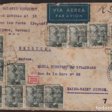 Sellos: CARTA DE GERONA A BELGICA, CENSURA Y CONTROL NAZIS, AÑO 1942, ALTO FRANQUEO, VER FOTOS