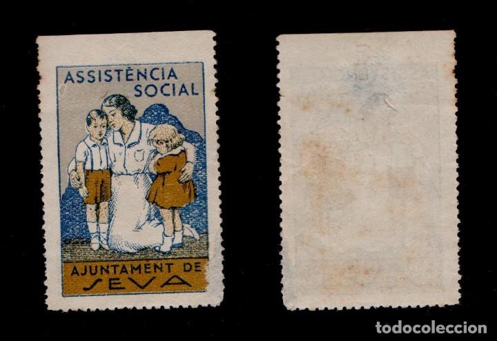 Briefmarken: CL4-19-00 Guerra Civil SEVA (Barcelona).  25 cts  Assistencia Social Fesofi n&ordm;  1 peque&ntilde;os claros VE