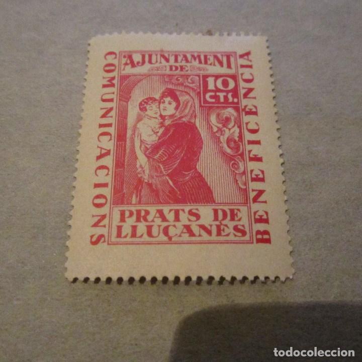 Stamps: Comunicacions.Assist&egrave;ncia Social. Ajuntament de Prats de Llu&ccedil;an&egrave;s, 10 cts