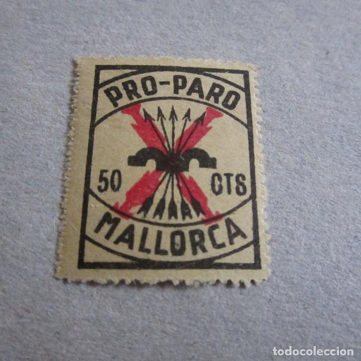 Briefmarken: MALLORCA.PRO PARO.SELLOS LOCALES .GUERRA CIVIL 50 cts CON NUMERO peque&ntilde;o AL DORSO