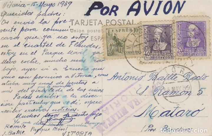 CENSURA MILITAR DE VITORIA, TARJETA CIRCULADA EL 13-3-1939 (Sellos - España - Guerra Civil - De 1.936 a 1.939 - Cartas)