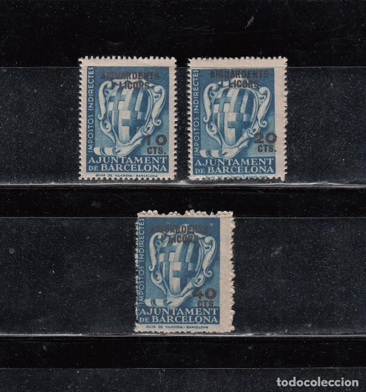 Briefmarken: AJUNTAMENT DE BARCELONA. AGUARDENS I LICORS. 3 SELLOS DIVERSOS