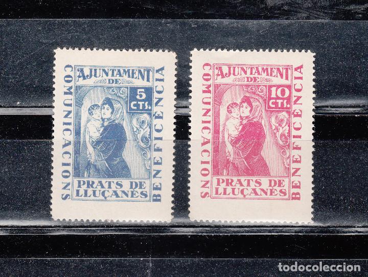 Briefmarken: AJUNTAMENT PRATS DE LLU&ccedil;ANES. BENEFICENCIA. 2 SELLOS DE 5 Y 10 CTS.