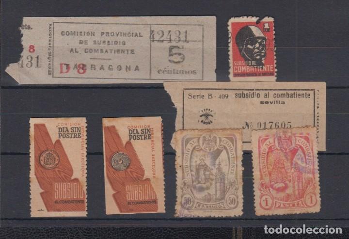 Sellos: SUBSIDIO AL COMBATIENTE.  LOTE DE 7 SELLOS. - Foto 1