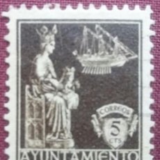 Sellos: BARCELONA. VIRGEN DE LA MERCED, 1939. 5 CTS. CASTAÑO OSCURO (Nº 23 EDIFIL). . Lote 140862082