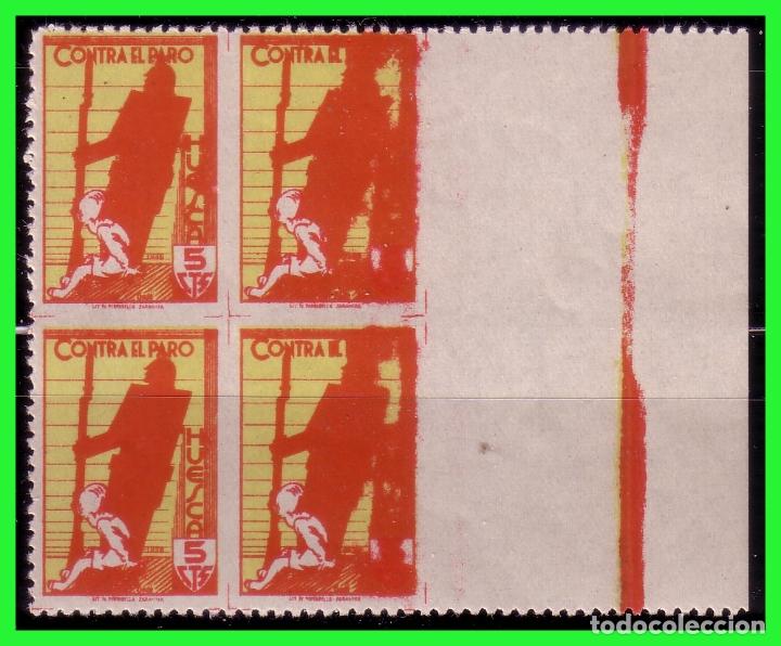 Briefmarken: HUESCA, Guerra Civil, Ni&ntilde;o sentado y combatiente, FESOFI n&ordm; 16 B4 * * variedad