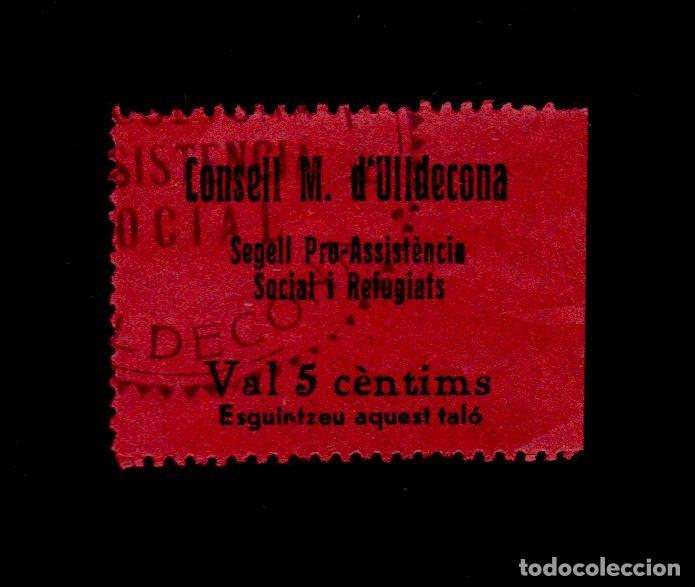Briefmarken: CL4-20-10 Guerra Civil ULLDECONA (Tarragona) Segell Pro Assistencia Social i Refugiats  5 cts.  Feso