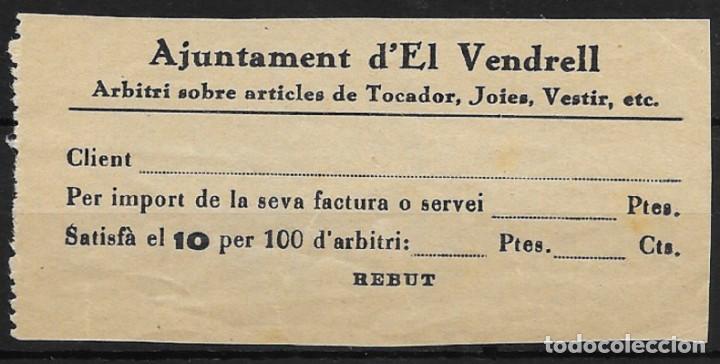 Sellos: EL VENDRELL (TARRAGONA). TICKET - Foto 1