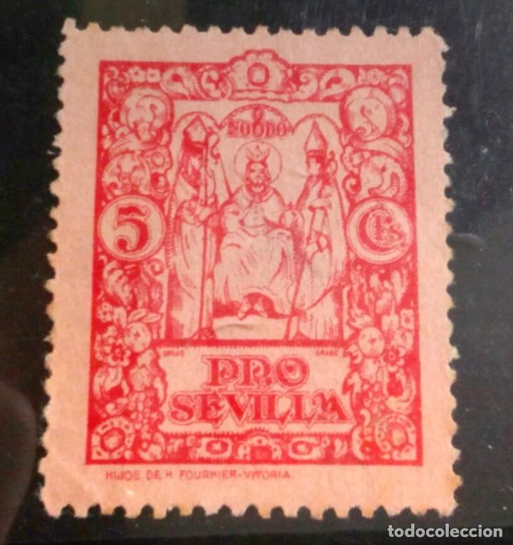 Sellos: PRO SEVILLA 5 CENTIMOS.(ROJO) - Foto 1